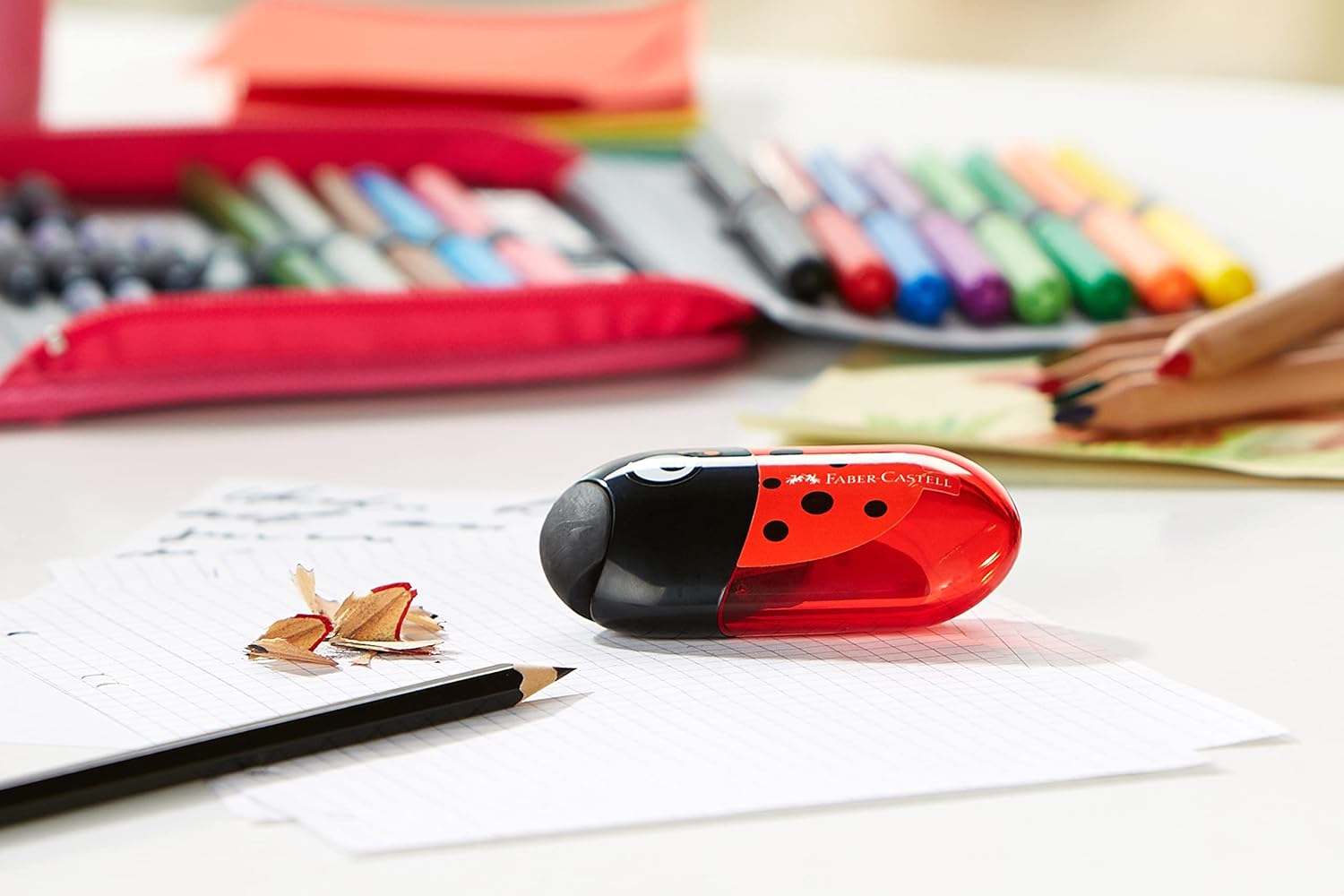 Faber-Castell LADYBUG DOUBLE HOLE SHARPENER/ERASER