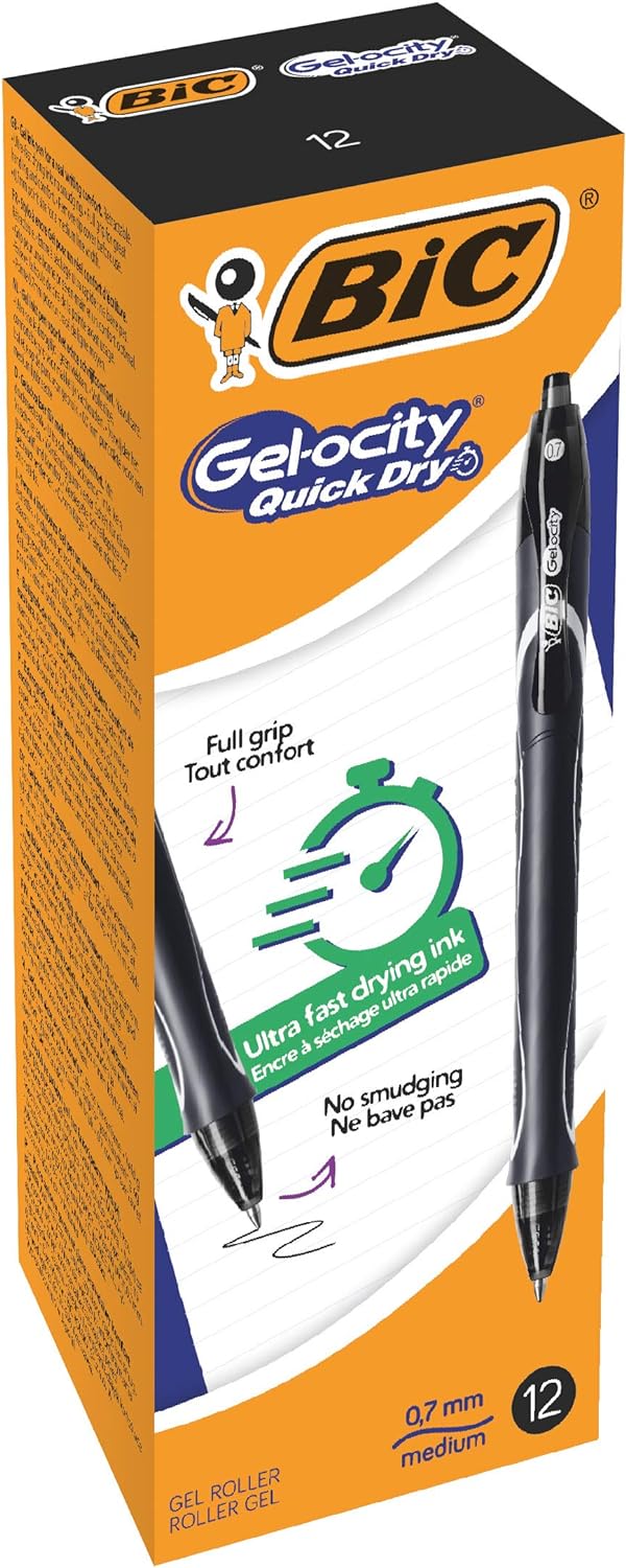 Bic Gel-ocity® Quick Dry Gel Rollerball Pen 0.7 mm Black