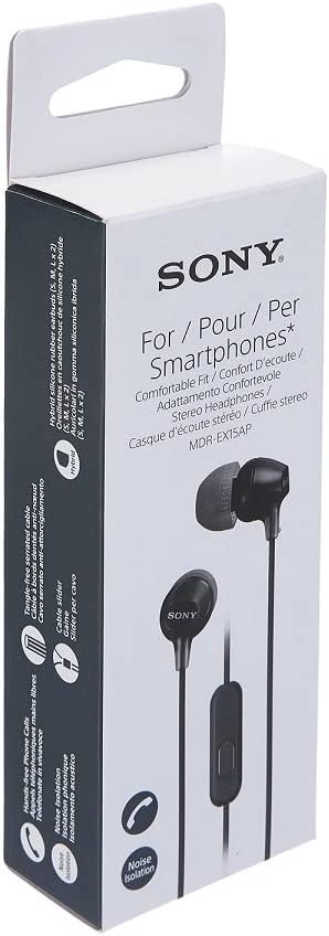 Sony MDR-EX15AP Earphones with Smartphone Mic and Control