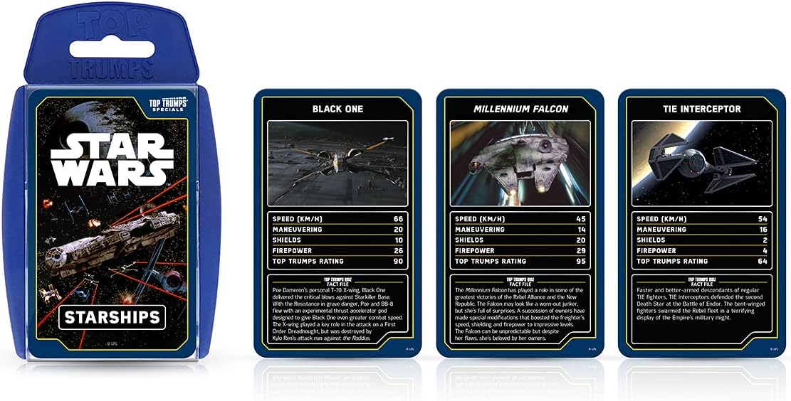 Star Wars Starships Top Trumps Card Game Star Wars Card Game