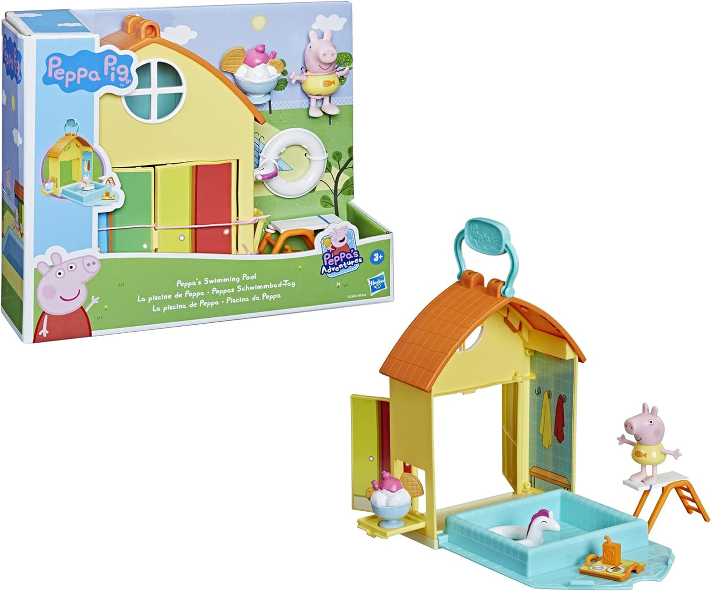 Peppa Pig F2194 Adventures Peppa’s Swimming Pool Playset Preschool Toy, Includes 1 Figure and 4 Accessories, Multicolor