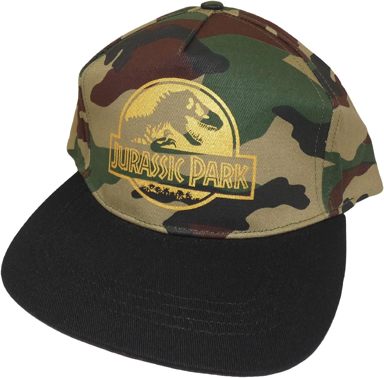 Heroes Inc. Herren Jurassic Park-Gold Logo Black Snapback Cap Baseballkappe, Camo Grün, One Size