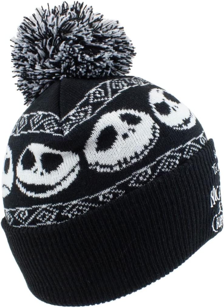 The Nightmare Before Christmas Beanie Pom-Basic Snow Cap, Multi-Coloured, One Size