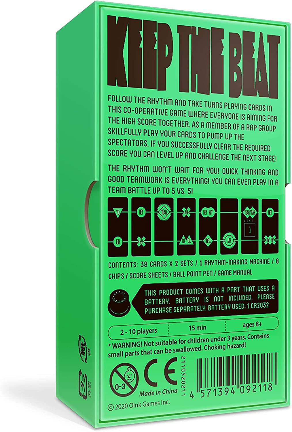 Oink Games "Hey YO • Funny Card Game with Hip-Hop Music • Feel The Beat • Party Games for Adults and Kids • Suitable for 9 Year Olds +