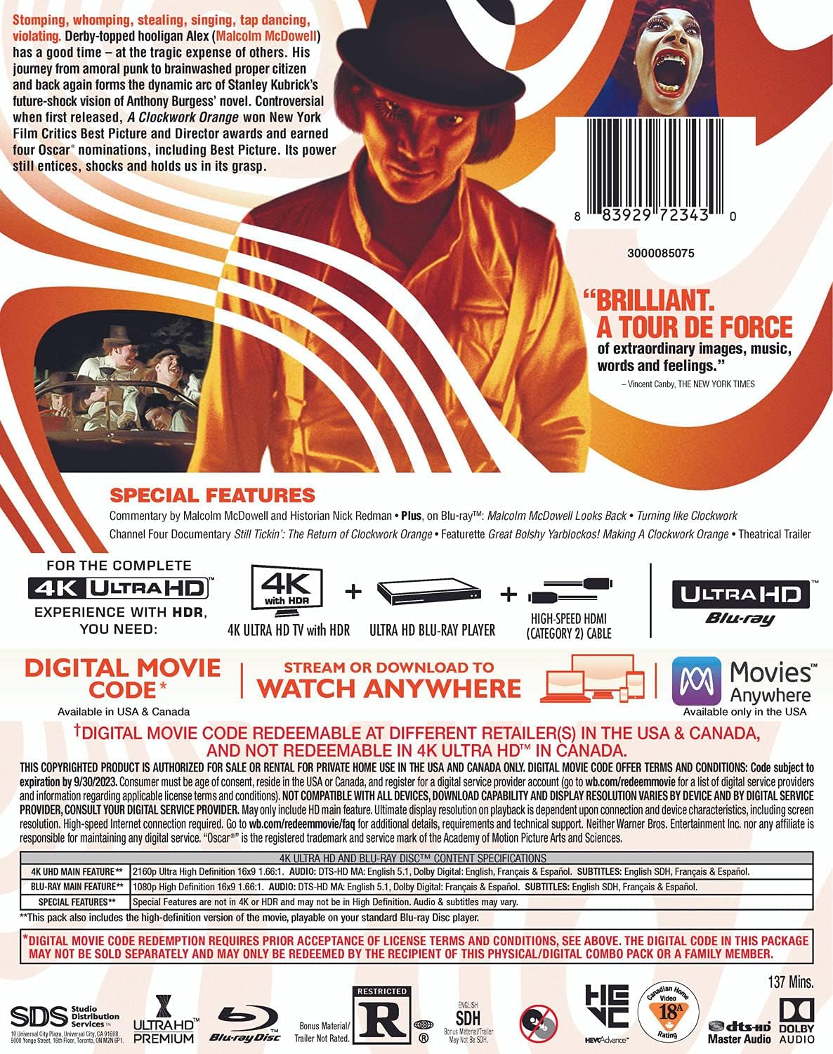 Clockwork Orange, A (4K Ultra HD + Blu-ray + Digital)