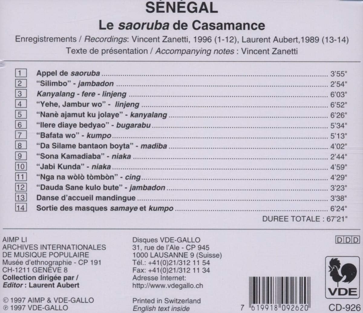 Various - Senegal: Le Saoruba De Casamance