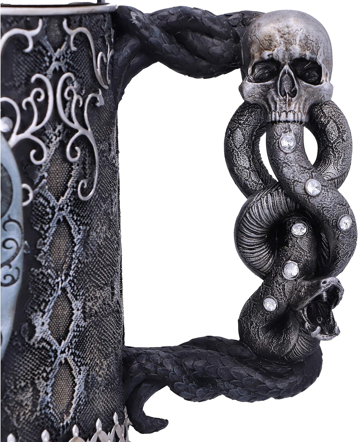 Nemesis Now Collectable Tankard Harry Potter Death Eater Mask Voldemort-Jarra Coleccionable, Resina, Plateado Y Negro, 1 Unidad (Paquete de 1