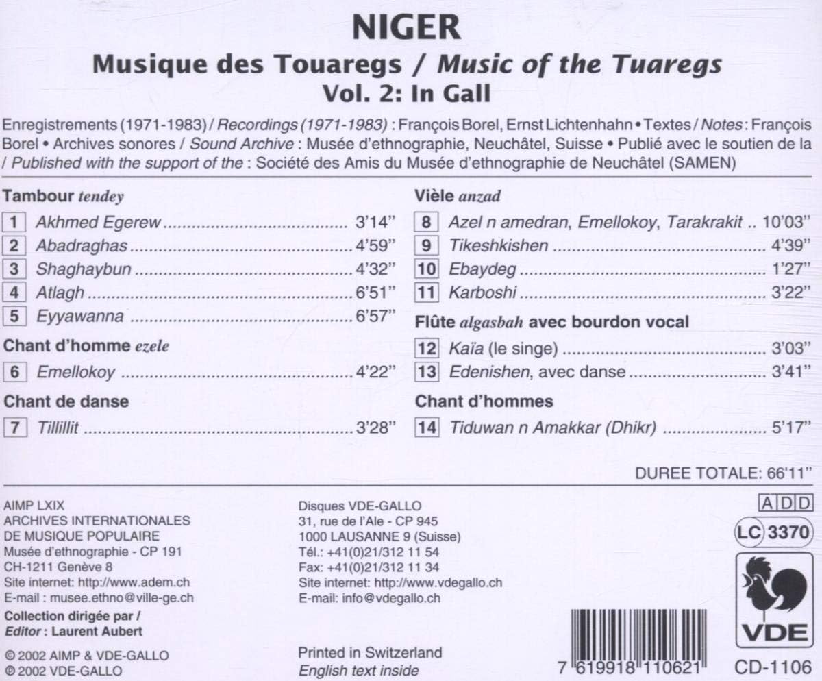 Niger - Music of the Tuaregs, Vol. 2: In Gall