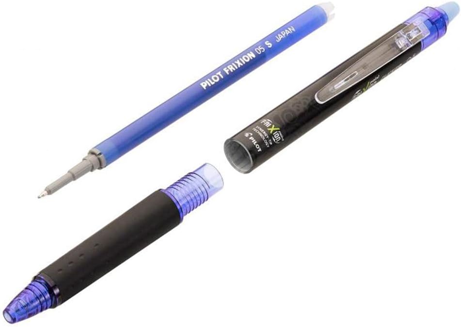 PIlot Frixion Point Clicker Retractable Erasable Roller Ball Pen - 0.5mm Synergy Tip - Blue Ink - Each