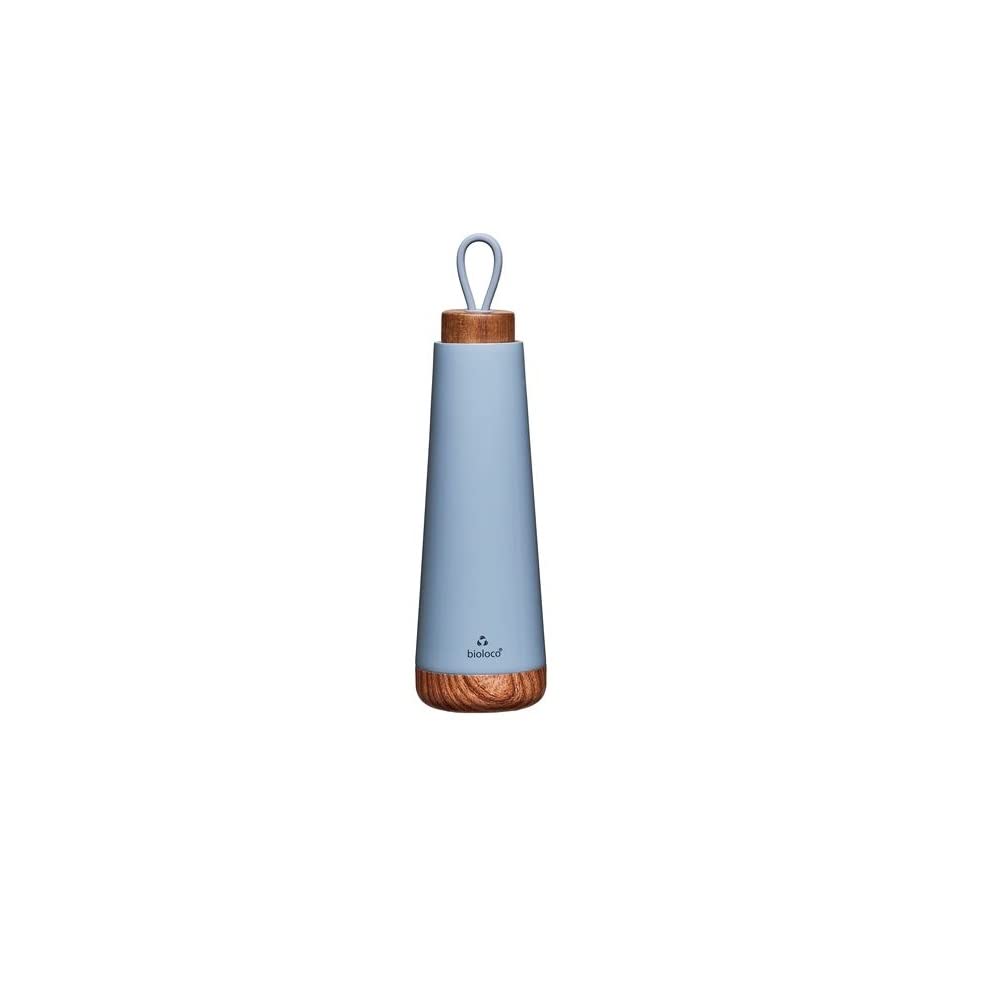 Chic Mic Bioloco Loop BEL120 Thermos Flask Stainless Steel Grey Blue 500 ml Dimensions 7.5 cm x 7.5 cm x 28 cm