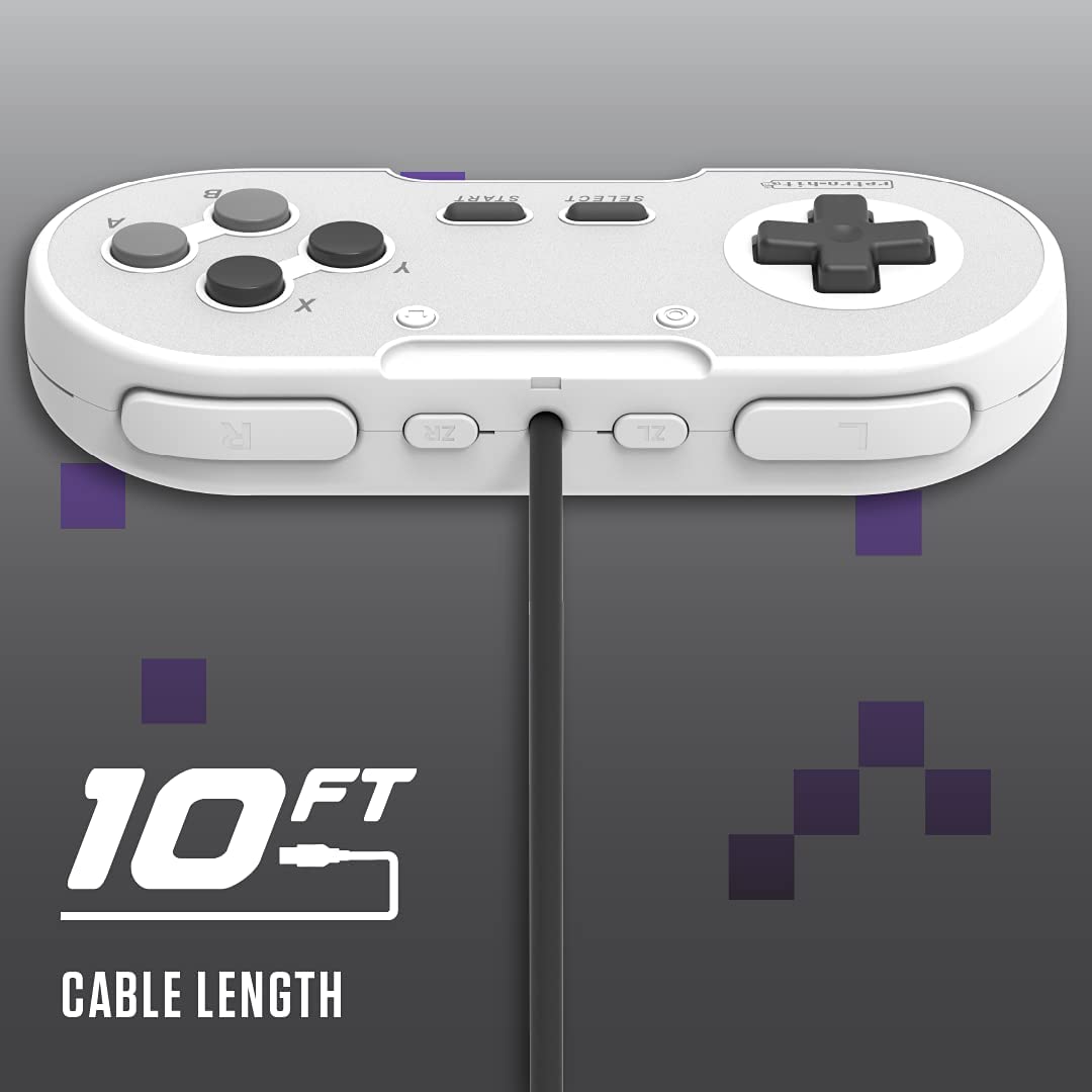 Retro-Bit Legacy16 USB Wired Controller For Steam, PC, Mac, Raspberry Pi, and Switch - Classic Grey (Nintendo Switch//