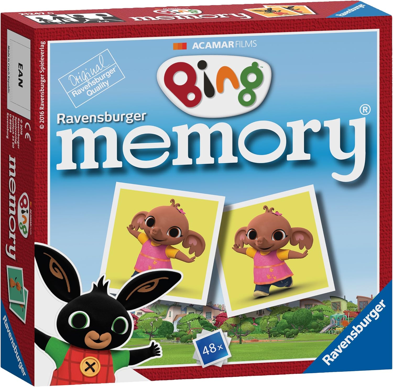 Ravensburger Cbeebies Bing Bunny Mini Memory Matching Picture Snap Pairs Game For Kids Age 3 Years and Up