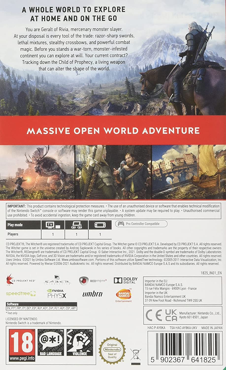 Witcher 3: Wild Hunt - Base Game (Nintendo Switch