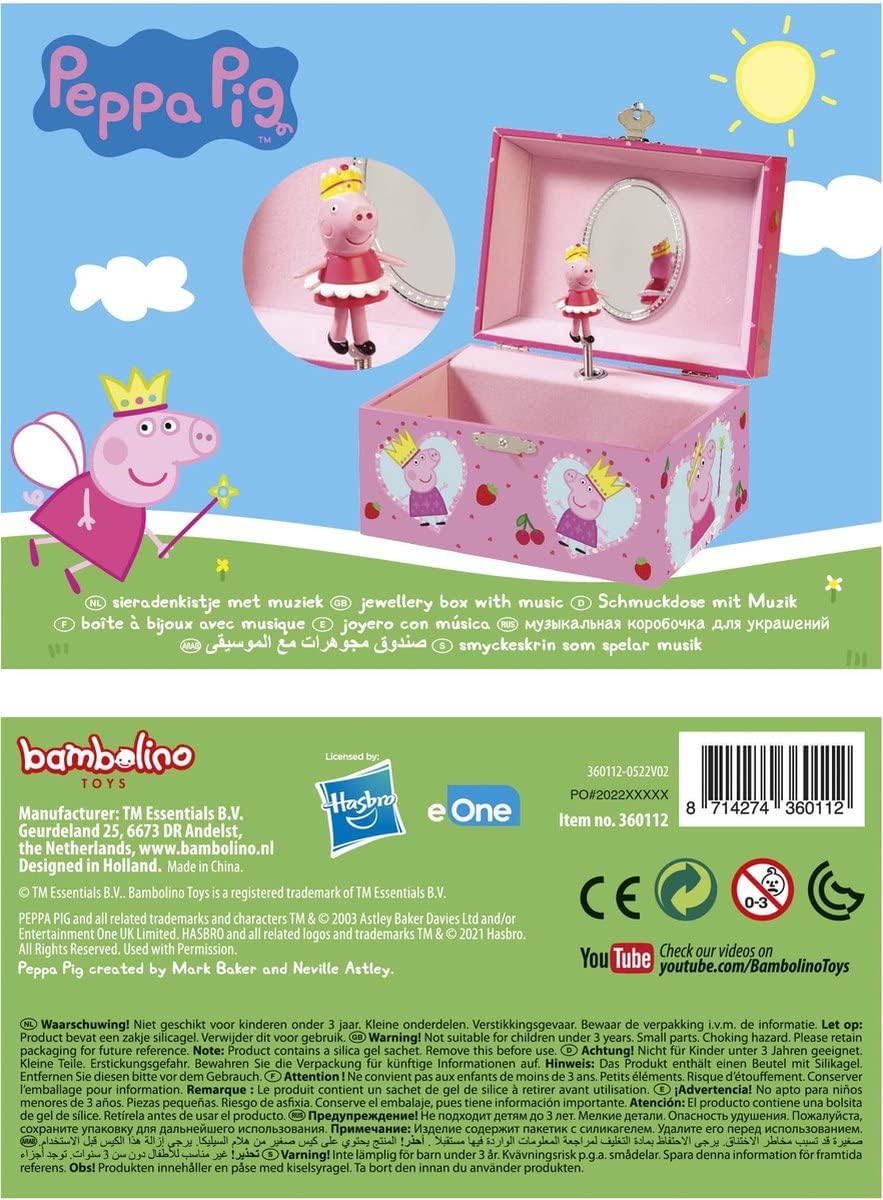 Peppa Pig Sieradendoosje & muziekdoos - betoverende sieradendoos met muziek en Peppa Pig draaifiguur, roze