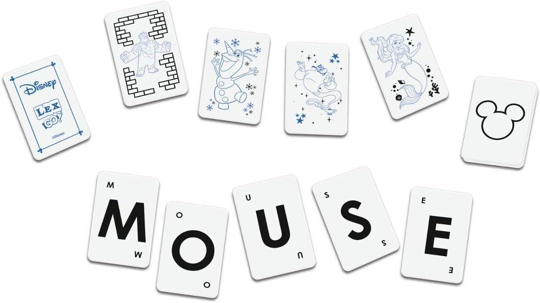 Waddingtons Number 1 Disney Lex-GO! World Tile Game, create crosswords and anagrams with a magical twist, reimagined with Mickey Mouse, Olaf and Ariel, educational travel game for players aged 8 plus
