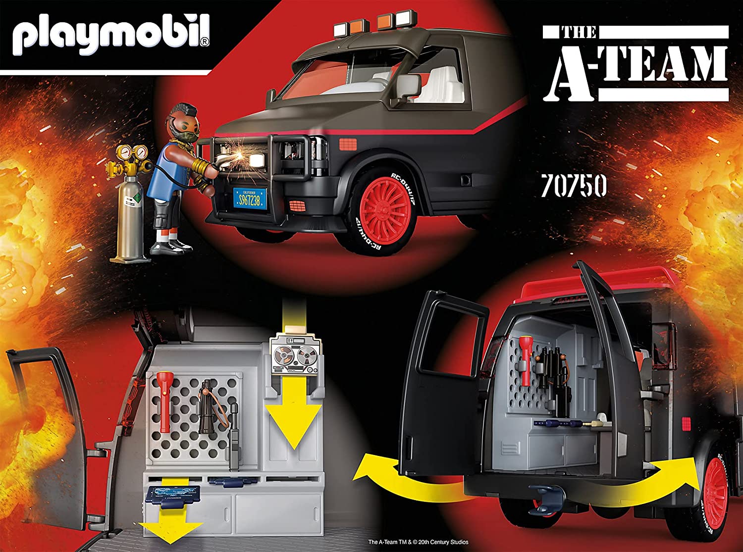 Playmobil 70750 The A Team Van, Iconic Design, Collectors And Children, Multicolour, 38.5 x 28.4 x 12.5 cm