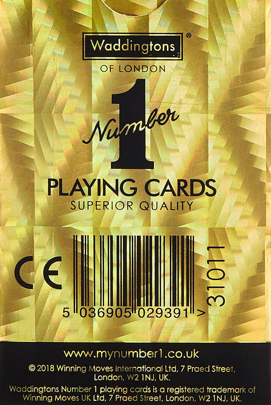 Waddingtons Number 1 Gold Playing Cards Game, Sleek Gold Foil Design Deck of Cards, Ideal for Snap, Poker and a Ideal Travel Companion, Gift and Toy for Ages 6 Plus