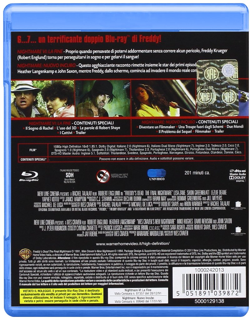 A Nightmare on Elm Street Part 6 and 7 ( Freddy's Dead: The Final Nightmare / New Nightmare )