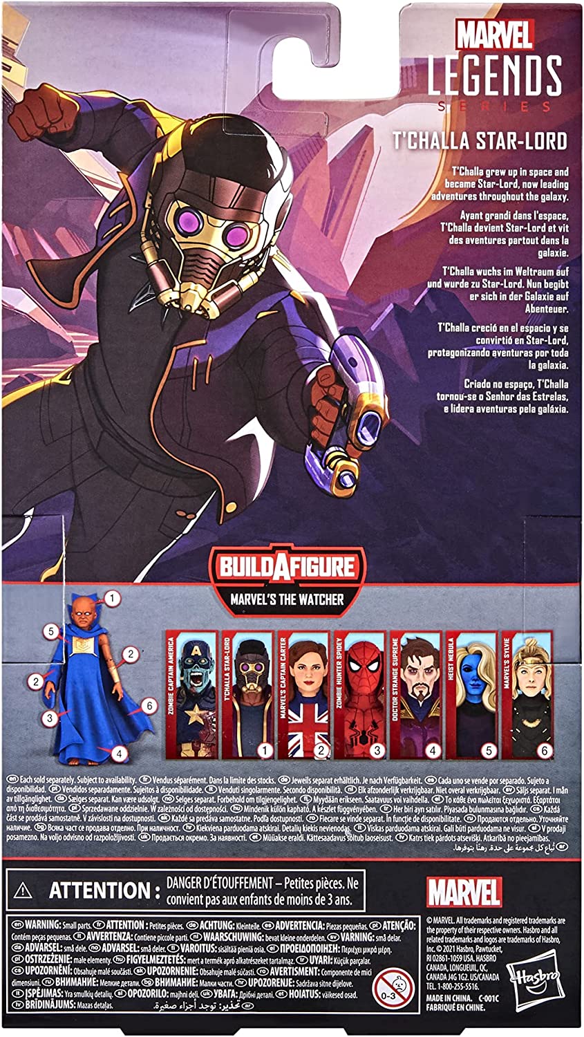 Universo Marvel Avengers - Hasbro Marvel Figura de acción de T'Challa Star-Lord de 15 cm de Legends Series, Incluye diseño Premium, 3 Accesorios y Pieza de Build-a-Figure, (F0329