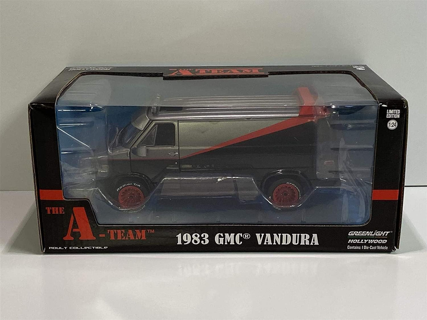 Greenlight Hollywood Series, 84072, Diecast Car, 1983 GMC Vandura A-Team Van, scale 1/24,Black