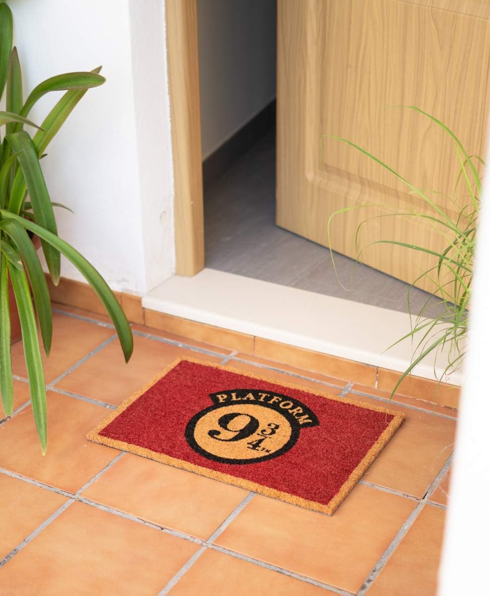 Grupo Erik Official Harry Potter Platform 9¾ Door Mat - 15.7 x 23.6 Inches/40 x 60 cm, Coconut Coir, Eco Friendly 100 Percent, Indoor and Outdoor Door Mat, Harry Potter Gifts, Platform 9 3/4 Sign