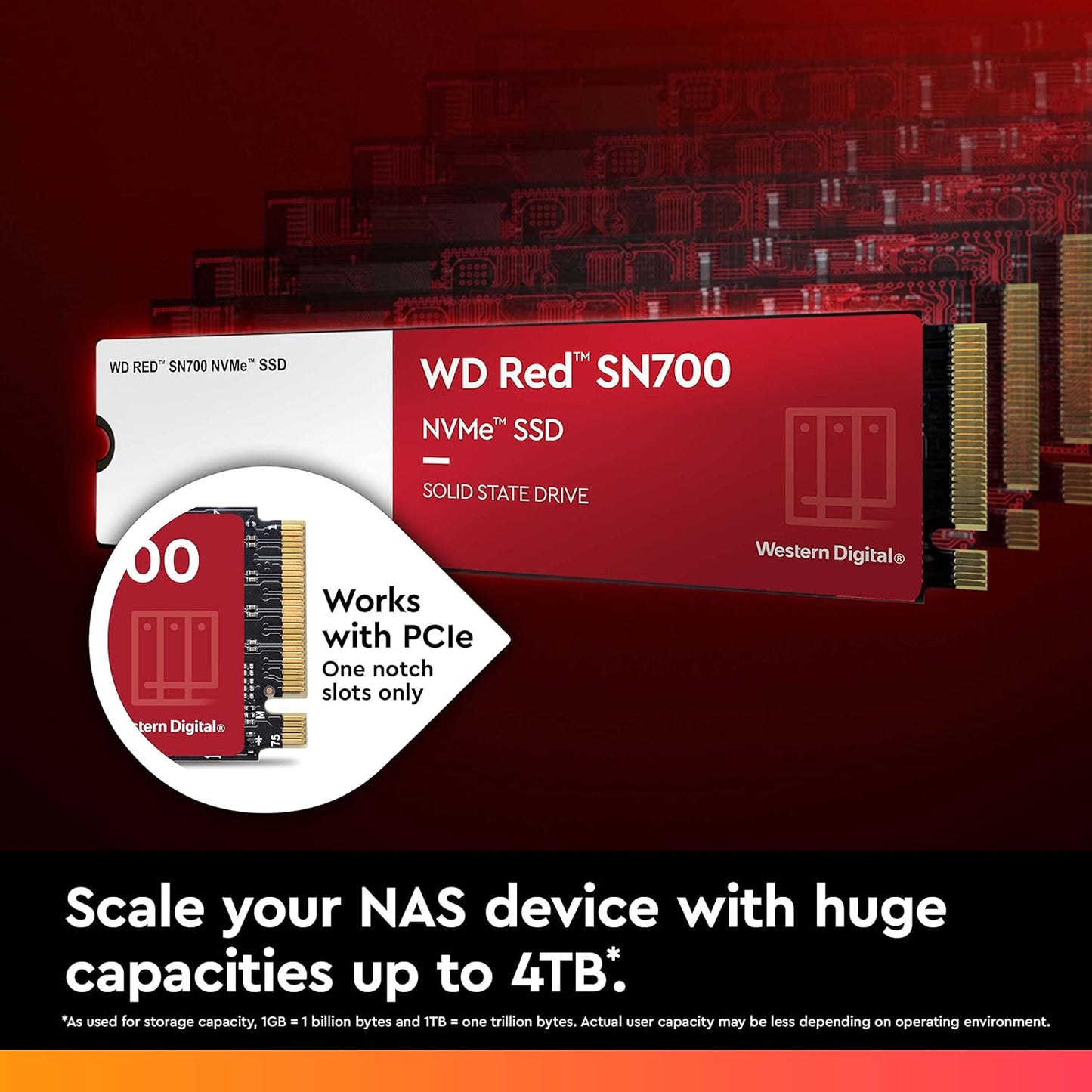 WD Red SN700 500GB NVMe SSD for NAS devices, with robust system responsiveness and exceptional I/O performance