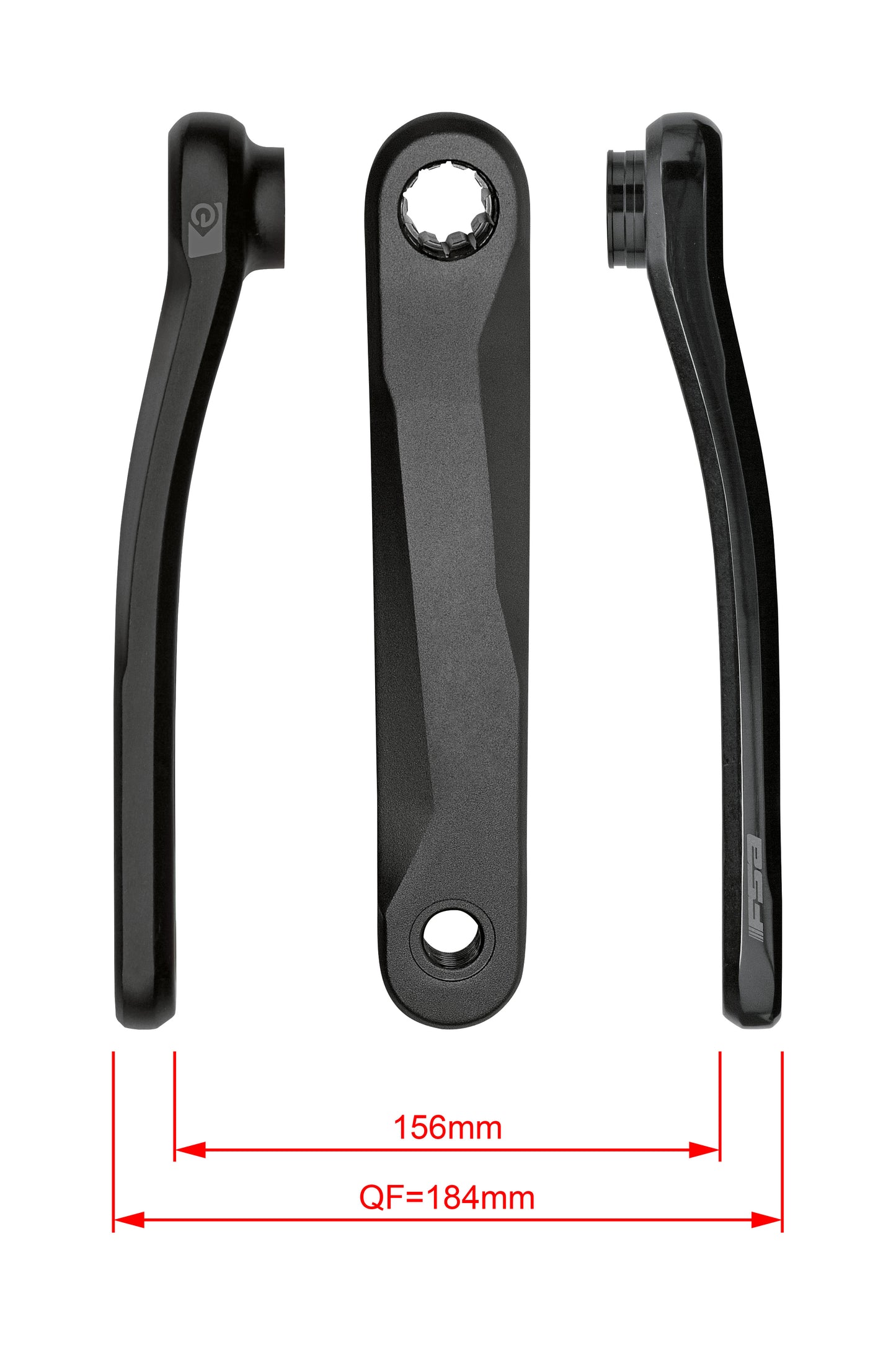 FSA, CK-745/IS/GEN4 Cranks, 170 mm Unisex Adult, Black Sandblasted Anodized (2-Tone