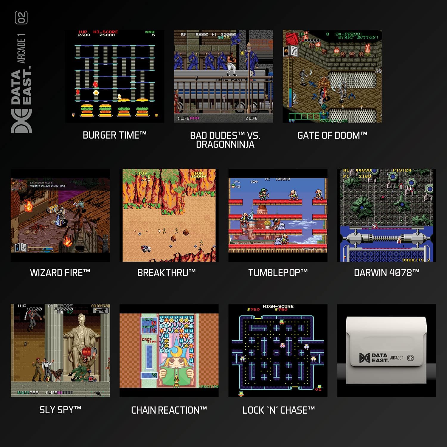 Evercade Data East Arcade Cartridge 1 (Electronic Games