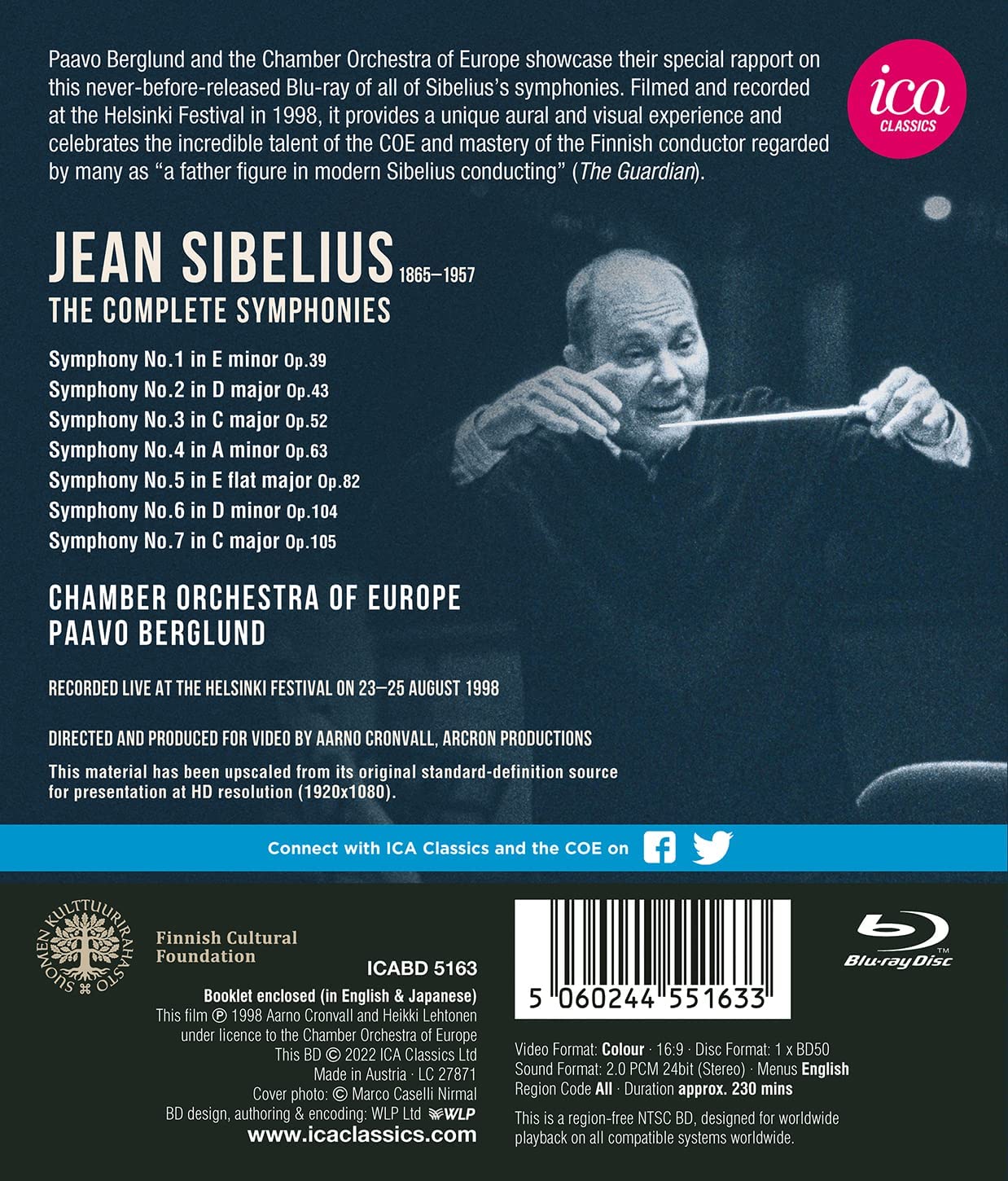 Sibelius: The Complete Symphonies Version) - Chamber Orchestra of Europe; Paavo Berglund.