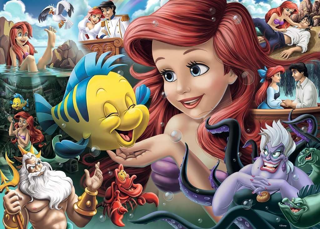 Ravensburger Disney Princess Heroines No.3 The Little Mermaid 1000 Piece Jigsaw Puzzle & Disney Collector's Edition Winnie the Pooh 1000 Piece Jigsaw Puzzles for Adults&Kids Age 12+ + Winnie the Pooh Jigsaw Puzzles