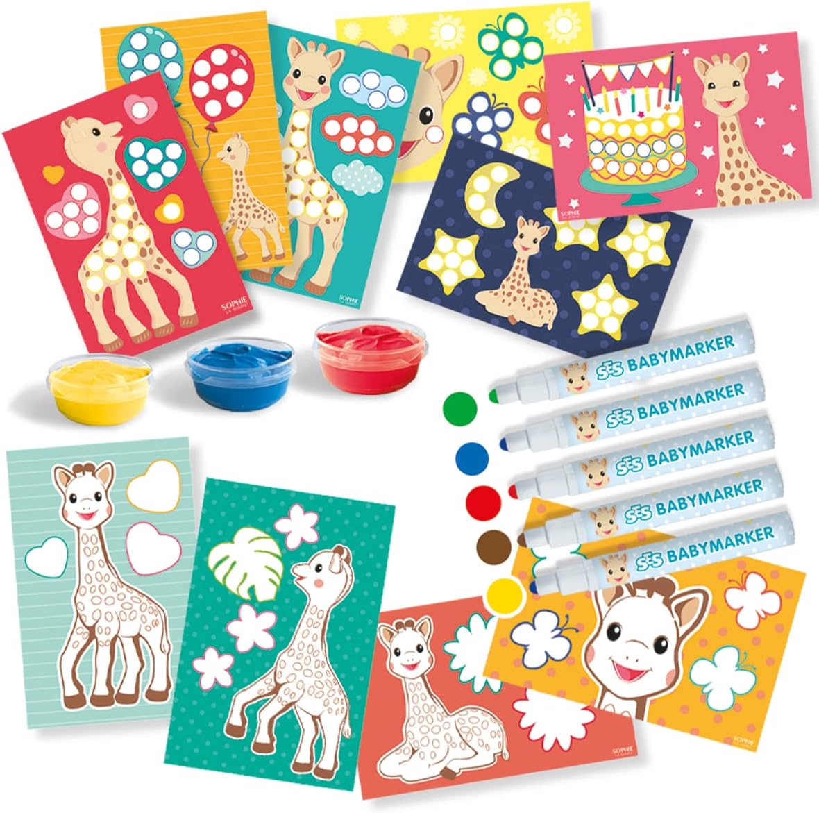 SES Creative 14497 Sophie la Girafe-Ausmalen und Fingermalerei, diverse Farben