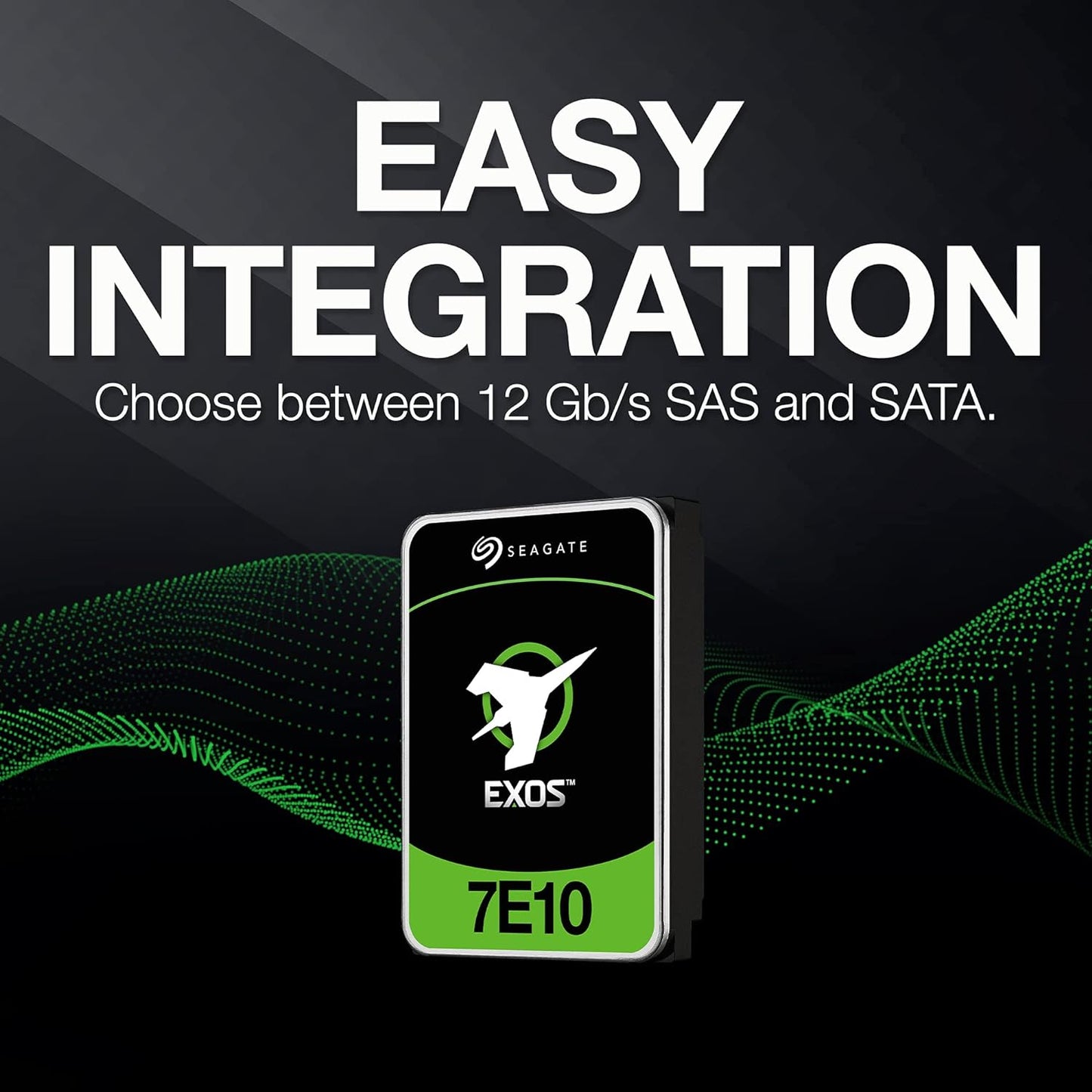 Seagate Exos 7E10 6TB Internal Hard Drive HDD - 3.5 Inch 4Kn SAS 12GB/s, 7.200 RPM, 256MB Cache and 2M MTBF for Enterprise, Data Centre (ST6000NM005B