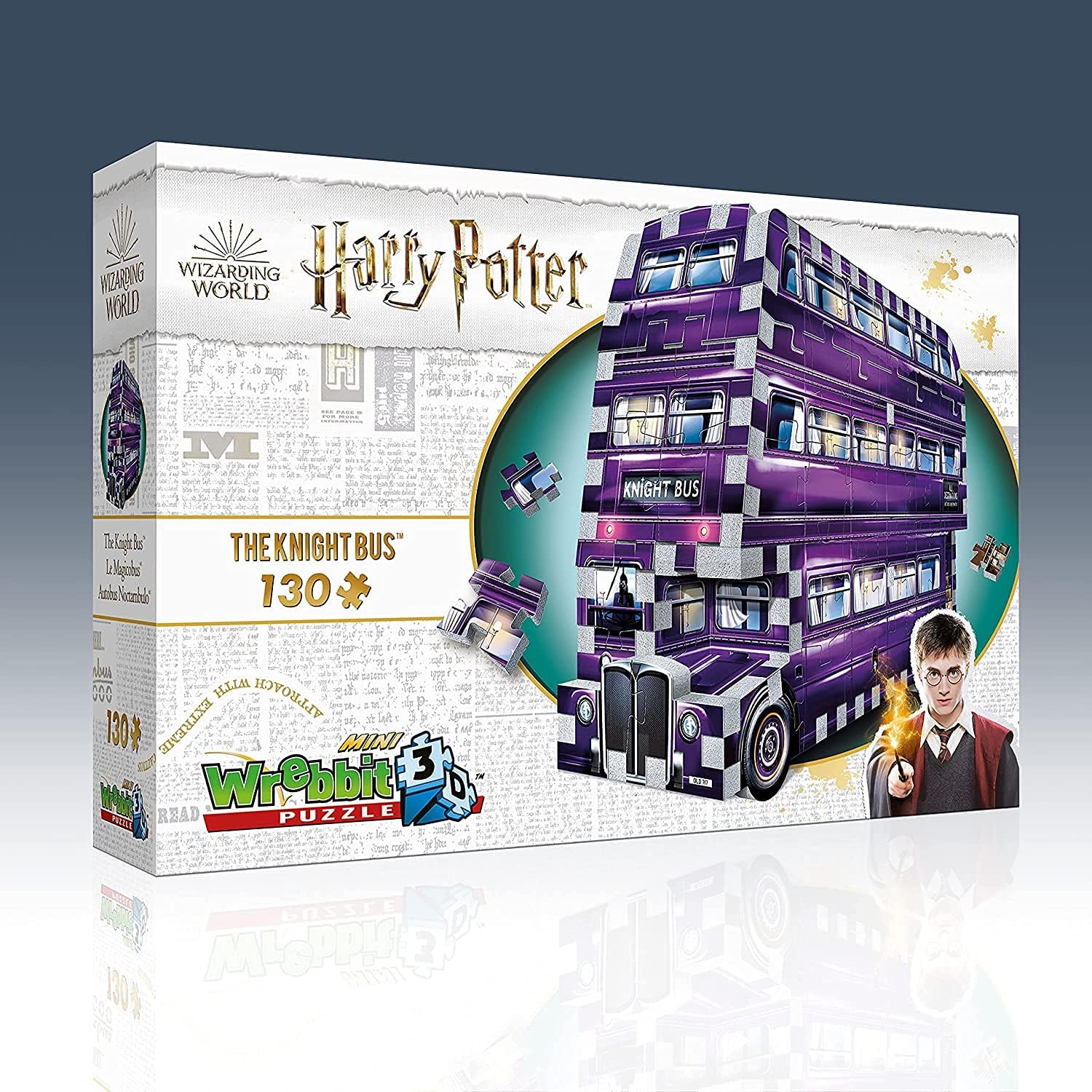 Wrebbit3D | Harry Potter: Mini Knight Bus (130pc) | 3D Puzzle | Ages 12+