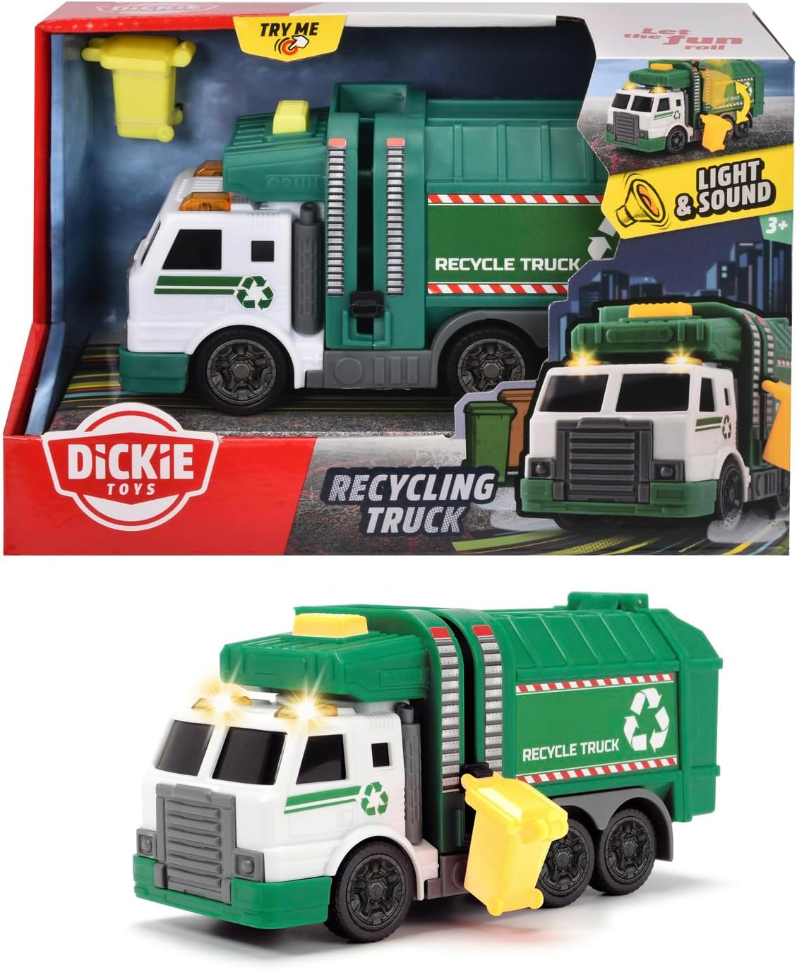 Dickie Toys 203302018 Recycling Truck, Green/White