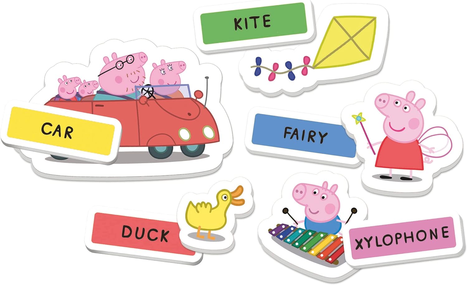 Clementoni Aprendo Peppa Pig Educativo inglés a Partir de 3 años, Juego sostenible (16352), Multicolor, Talla única