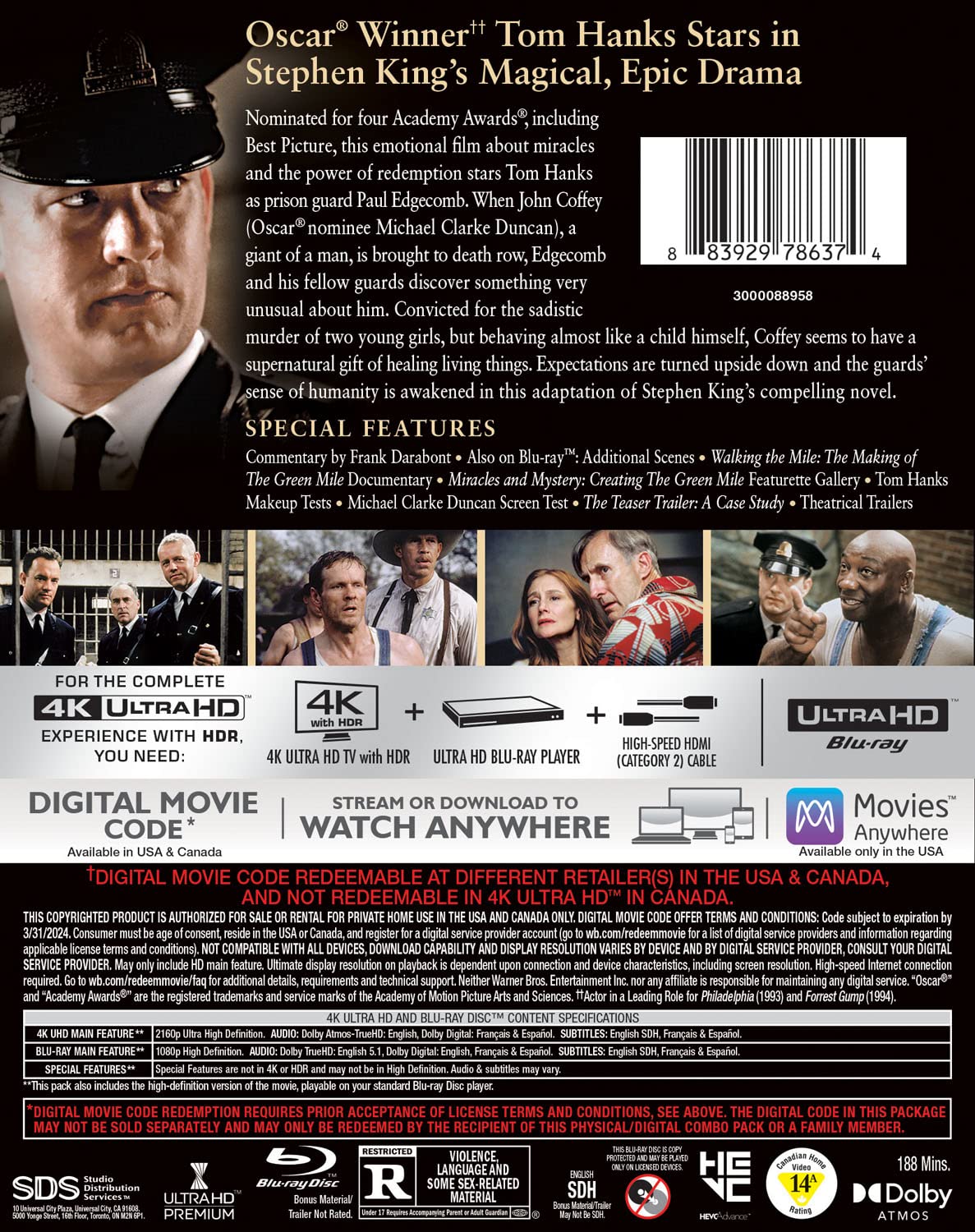 Green Mile, The (4K Ultra HD + Blu-ray + Digital)