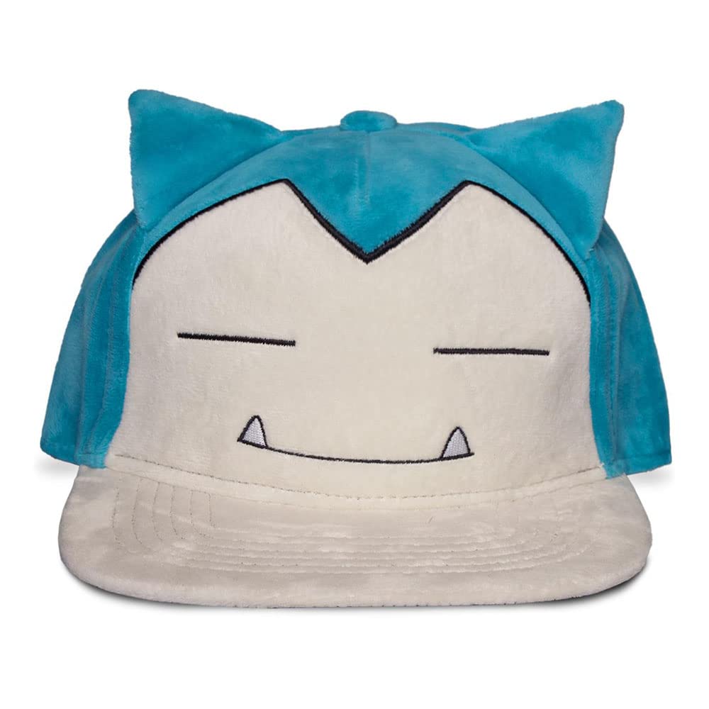 Pokémon Plush Snorlax Unisex Cap Blau/weiß Fan-Merch, Gaming