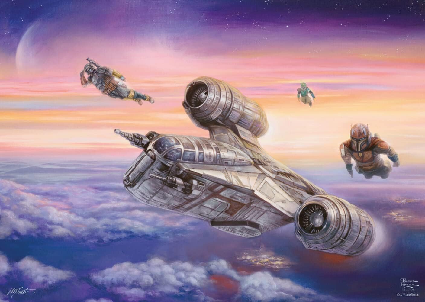 Schmidt Spiele | Thomas Kinkade: Disney Star Wars The Mandalorian - The Escort (1000pc) | Puzzle | Ages 12+