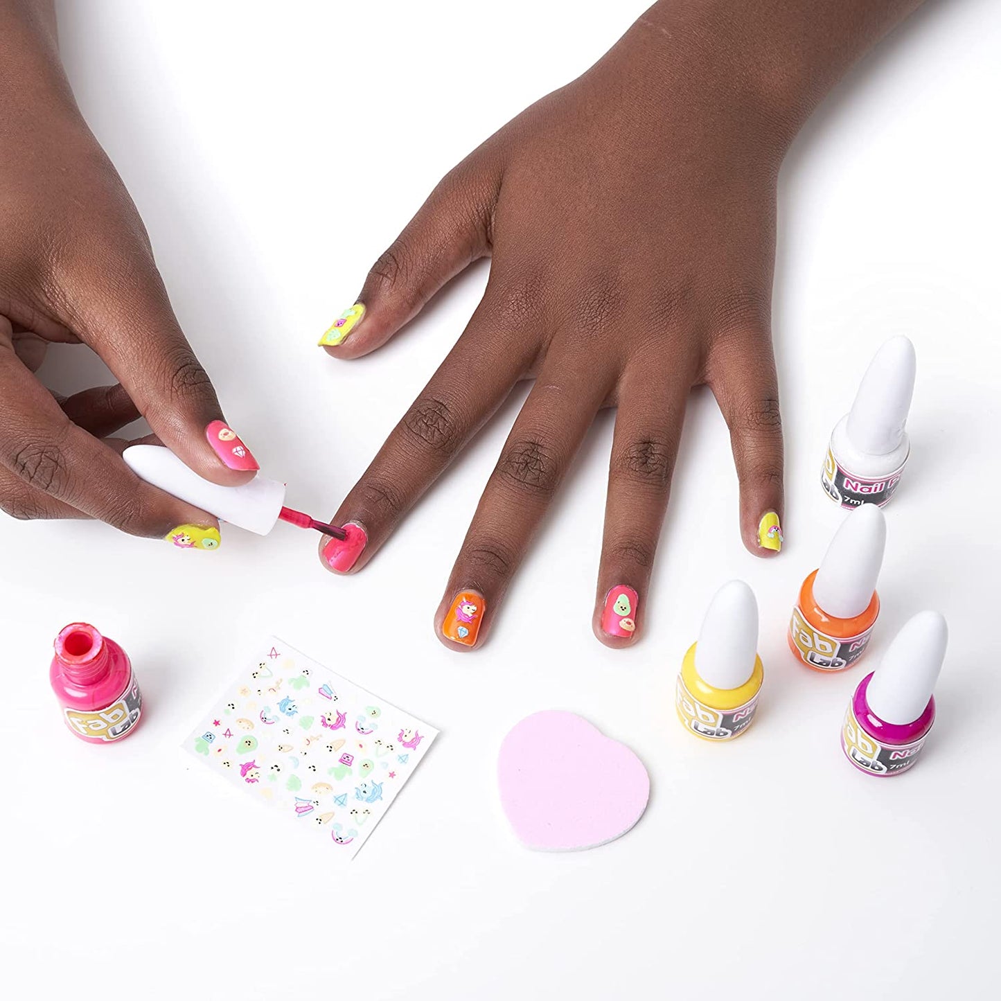 FabLab FL112 Glow in the Dark And Neon Nail Art Painting Kit with Stickers