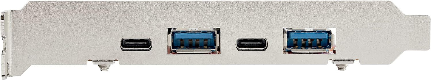 StarTech.com 4-Port USB PCIe Card - 10Gbps USB PCI Express Expansion Card w/ 2 Controllers - 2x USB-C & 2x USB-A ports (USB 3.2/3.1 Gen 2) - USB/USB-C PCI-e Card - Full Profile (PEXUSB312A2C2V)