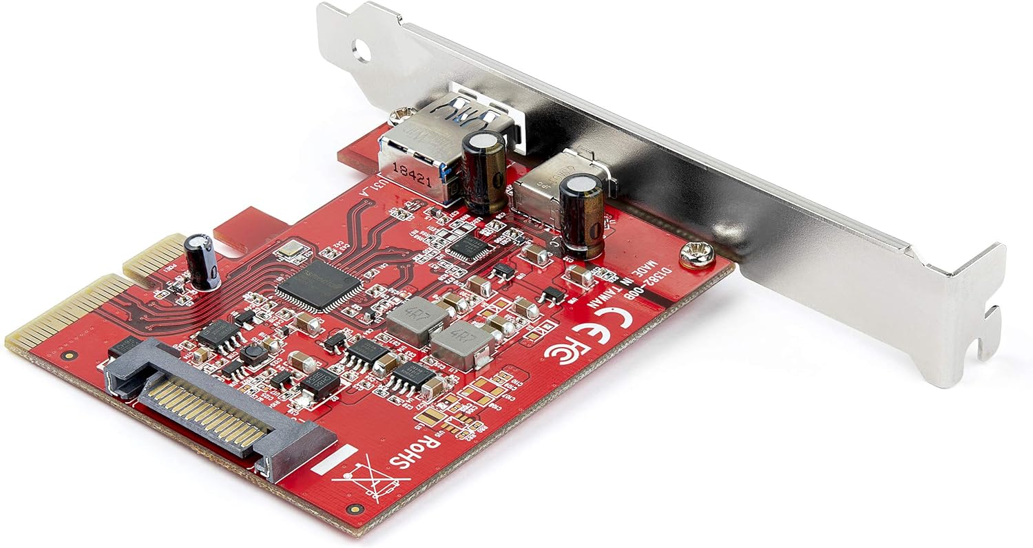 StarTech.com 2-Port 10Gbps USB-A & USB-C PCIe Card - USB 3.1 Gen 2 PCI Express Type C/A Host Controller Card Adapter - USB 3.2 Gen 2x1 PCIe Expansion Add-On Card - Windows, macOS, Linux (PEXUSB311AC3