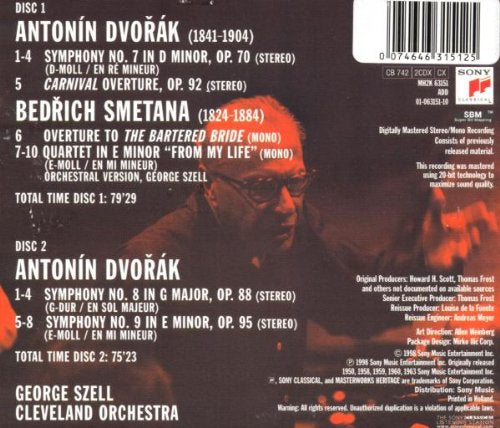Dvorak: Three Great Symphonies, Nos. 7, 8 & 9, Carnival Overture / Smetana: Bartered Bride Overture / String Quartet