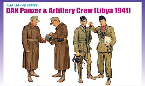 Dragon Modelos 1/35 DAK Panzer y Artillería Crew, Libia en 1941 (4 Cifras Set) (Importado de Japón