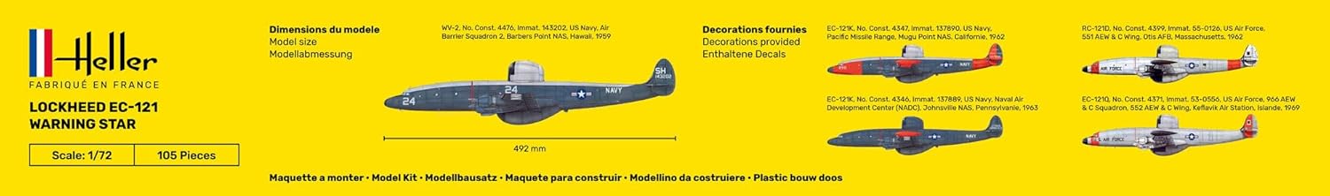 HELLER JOUSTRA Aeroplane model: starter kit: EC 121 warning star