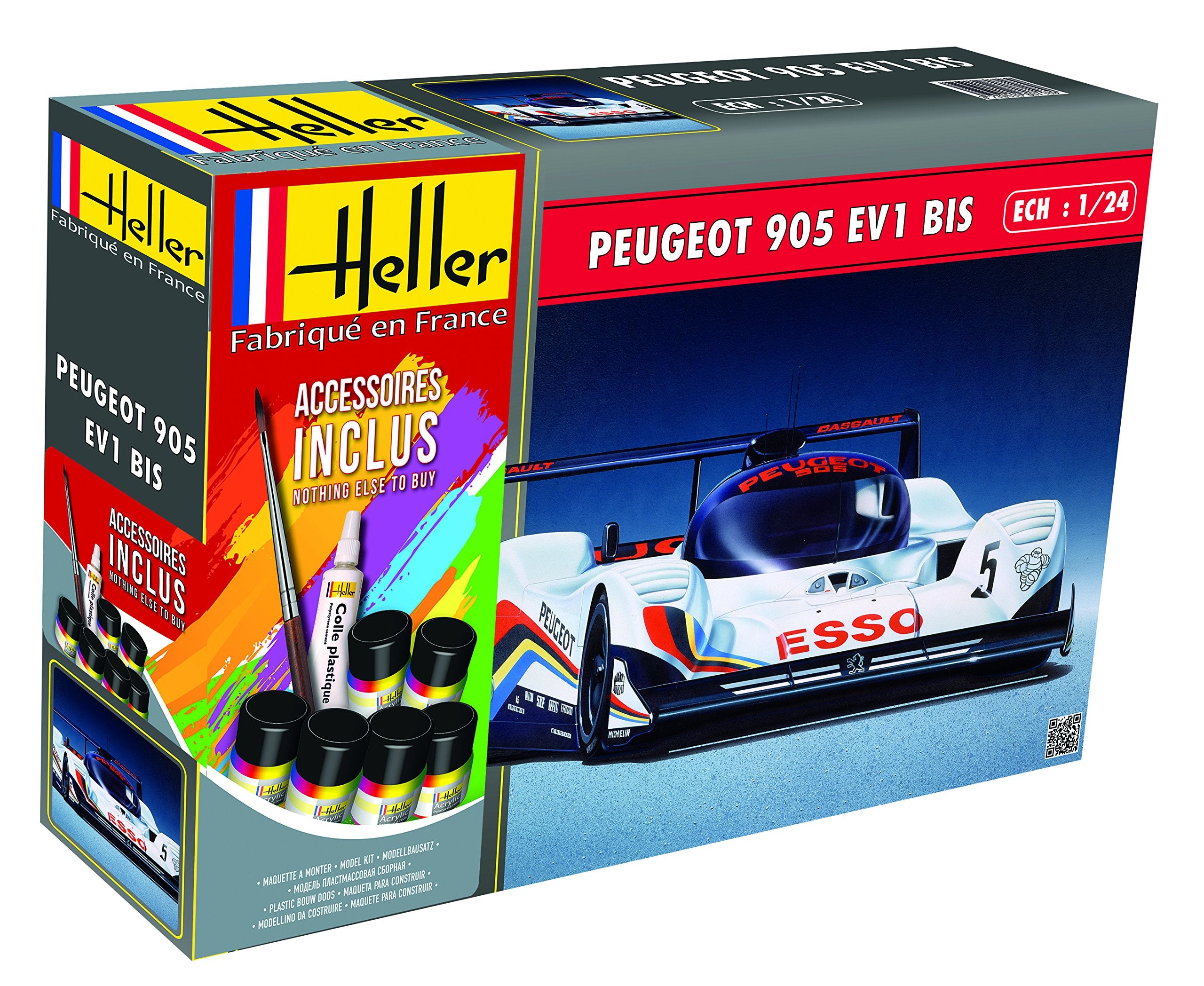 (HEL56718) - Heller 1:24 Gift Set - Peugeot 905 EV 1 BIS