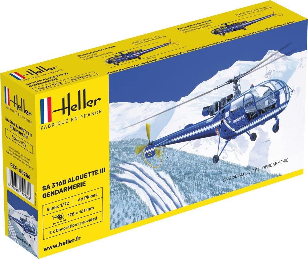 Heller 80286 1:72 Scale SA 316B Alouette III Gendarmerie Model