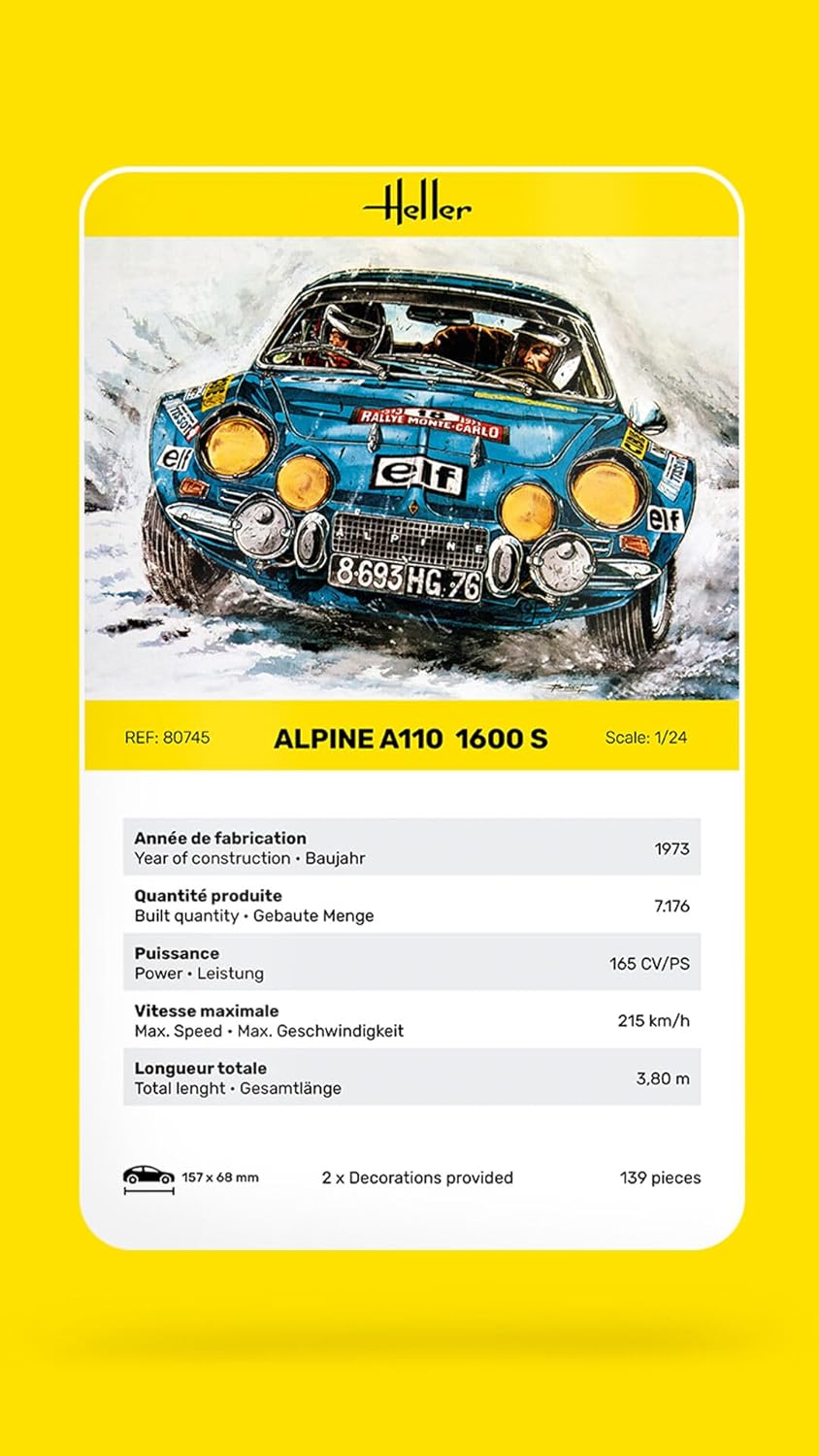 Heller- Alpine A110 (1600), Classic Maqueta, Color Gris (80745