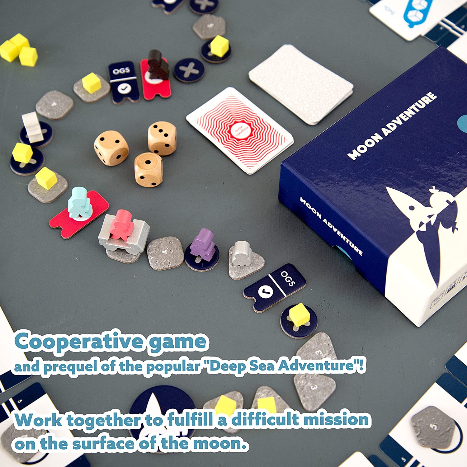 Oink Games "Moon Adventure Adventure Game • Ideal On-The-Go Travel or Party Game For 2-5 players • 10 Years Old +
