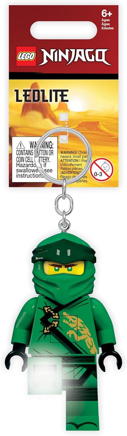 Lego Ninjago Schlüsselanhänger LED-Taschenlampe Spielzeuge Geschenke für Kinder - 76 mm große Figur - 2 CR2025 Batterien enthalten
