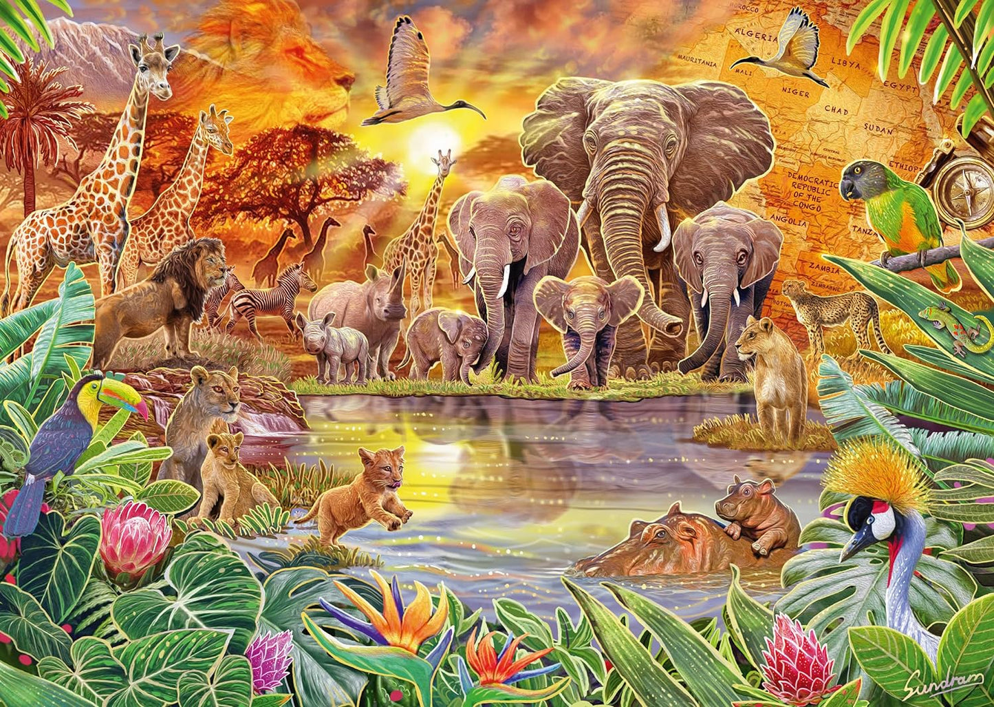 Schmidt Spiele | Steve Sundram: African Wildlife (1000pc) | Puzzle | Ages 12+